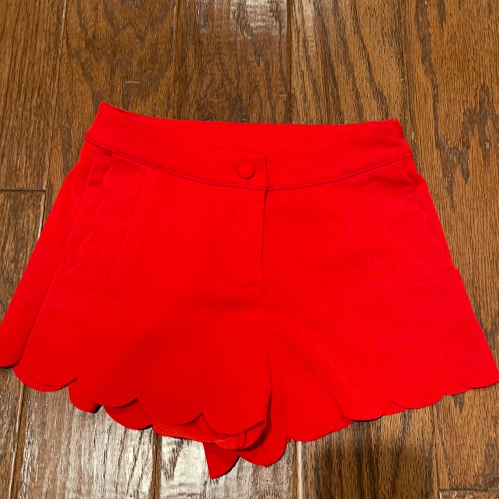 Made Well Red Scalloped Shorts